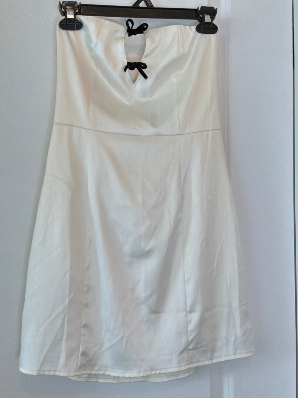 PacSun Beverly and Beck White Satin Bow Strapless Mini Dress Size S